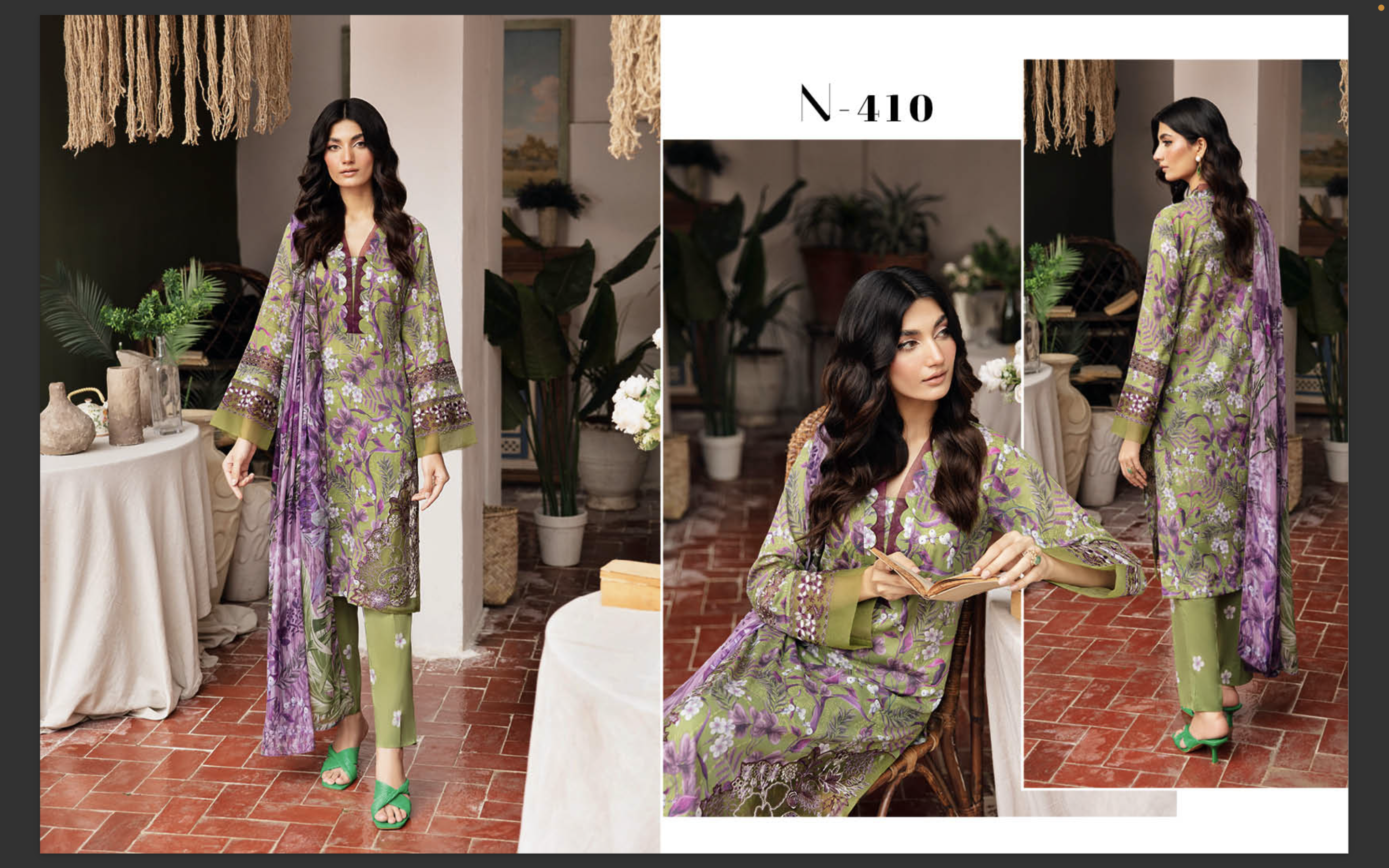 Original Pakistani Ramsha Rangrez Luxury Lawn Three Piece - HP-3PP-304-Model-10