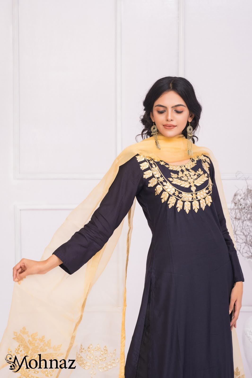 Unstitched Party Three Piece Dress - HP-3P-406-Model-2