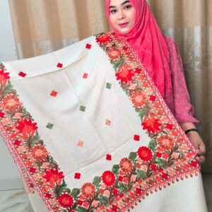 Original Ladies Designer Kashmiri Pashmina Shawl- HP126-Off white-Model-3