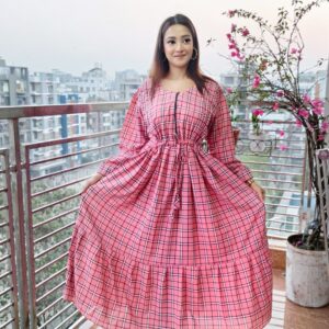 Exclusive Casual Gown - HPL-01-PINK-Model-1