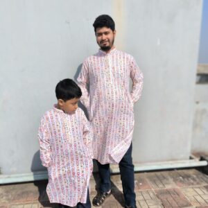 AARONG COTTON SHUVRO PANJABI COMBO FOR FATHER CHILD