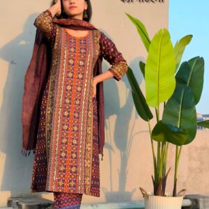 AARONG COTTON CAPPUCCINO DRESS - HPL-02