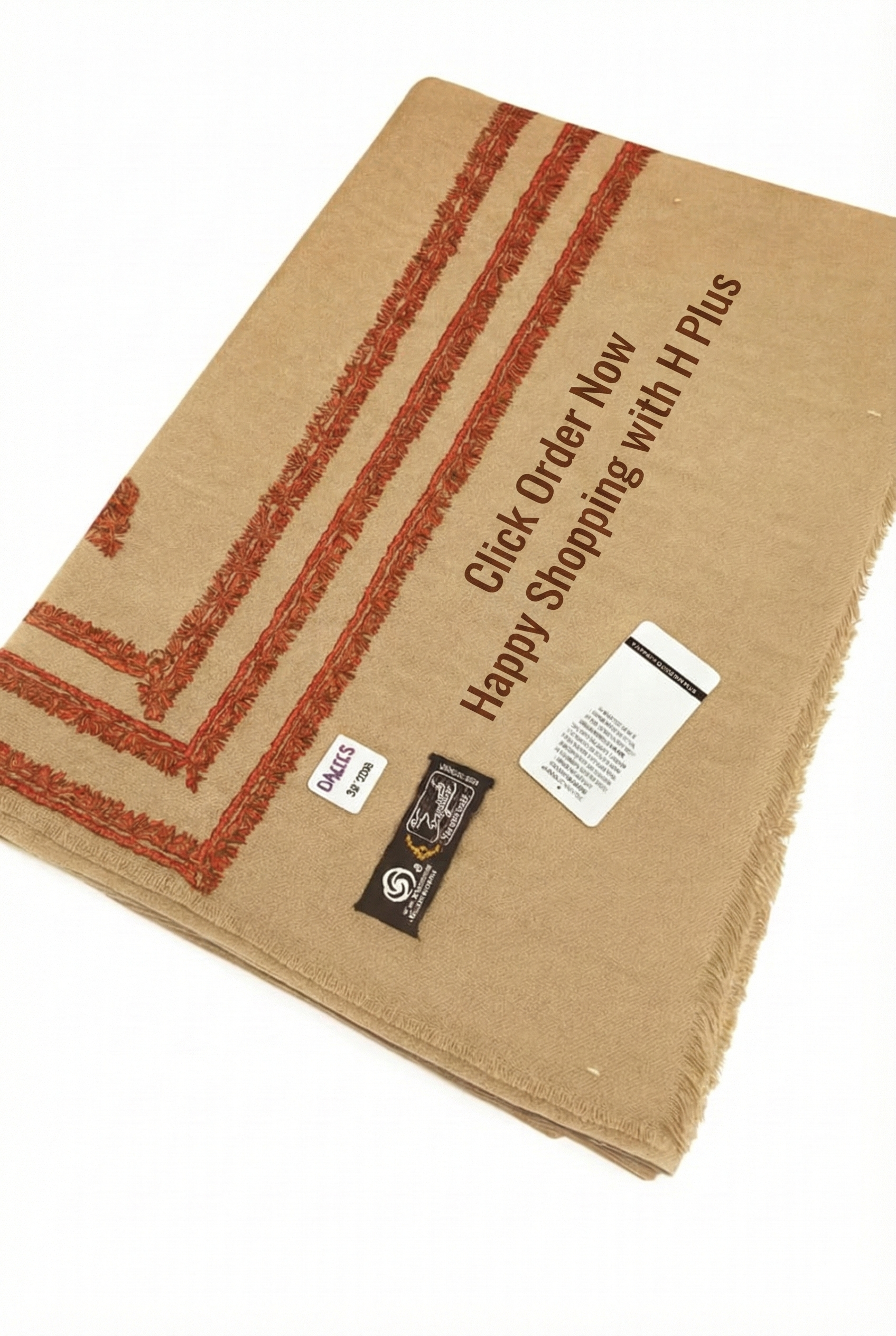 The Royal Heritage Triple Border Edition – Original Kashmiri Premium Pashmina Shawl - HP248-DB-Model-2