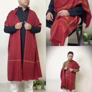 Kashmiri Pashmina Shawl Red - HP242-R-Model-6